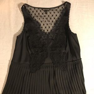 Express sleeveless top black with lace on the back